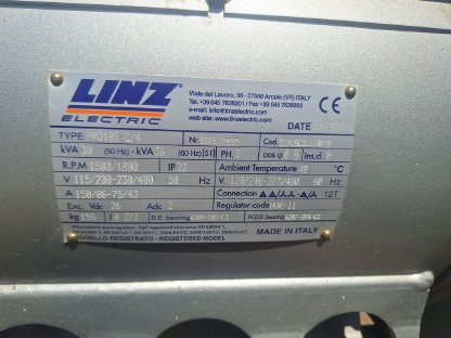 Bild 2:Zapfwellengenerator 30 KVA Linz Electric