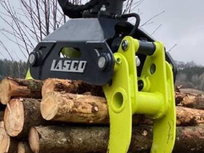 Bild 2:Holzgreifer Bagger Festanbau Holzzange Lasco