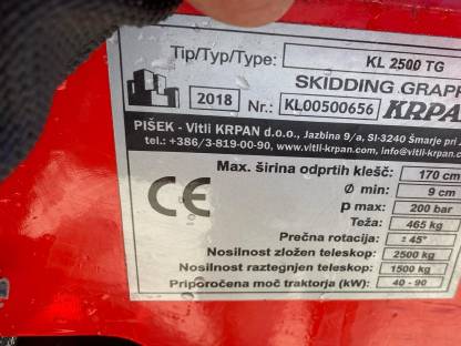 Bild 3:Krpan Rückezange KL 2500 TG