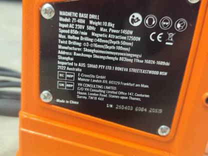 Bild 4:Magnetbohrmaschine Vevor