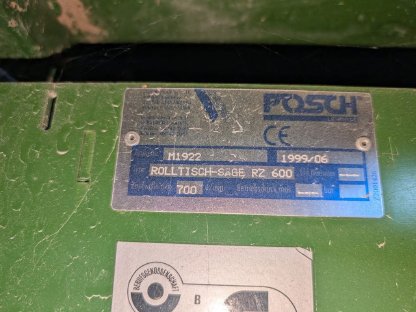 Bild 3:Posch Rolltischkreissäge mit Zapfwellenantrieb
