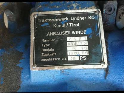 Bild 2:Lindner ASW 25 Anbauseilwinde