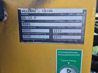 Bild 3:Radlader Weifang ZL 10 F