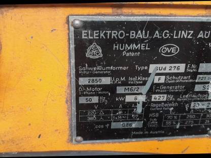 Bild 2:Elektrodenschweißgerät Hummel 275A