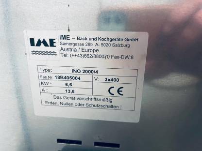 Bild 7:IME Brotbackofen INO 2000/4 gebraucht sehr guter Zustand