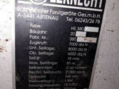 Bild 5:Holzknecht Getriebeseilwinde HS 380