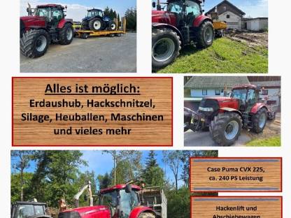 Bild 5:Biete Transportarbeiten mit Traktor Case Puma CVX 225