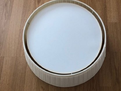 Bild 7:Deckenleuchten (inkl. Befestigung) - creme plissierter Stoff