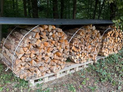 Holzbündel hauptsächlich Fichte, teilweise Buche, 2-jährig