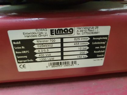 Bild 2:Kompressor ELMAG Meister 700, 200 l, 5,5 PS, 400 V