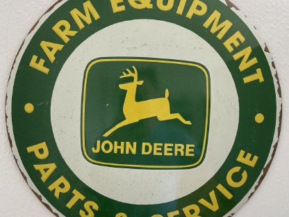 Blechschild 35 cm rund John Deere Parts & Service