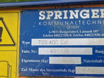 Bild 5:Springer Salzstreuer TSS 400 Unimog Schmidt Schneepflug John