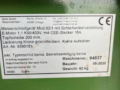 Krone Messerschleifgerät