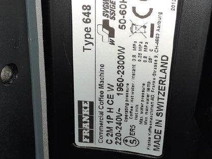 Bild 3:Gastro Kaffeemaschine Franke 648