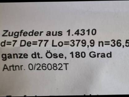 Bild 2:Zugfeder Edelstahl Nirosta 6 Stk.