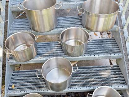 7 Stk. Kochtöpfe Gastronomie Gastro Edelstahl Catering Topf