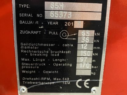 Bild 4:Forst Seilwinde Igland 65H