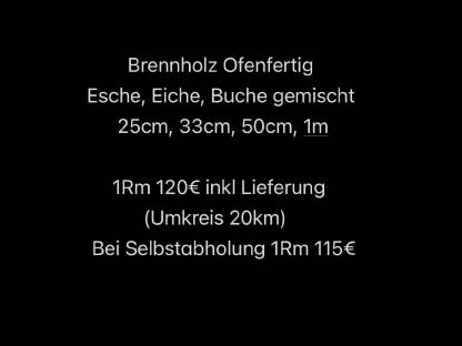 Brennholz ofenfertig