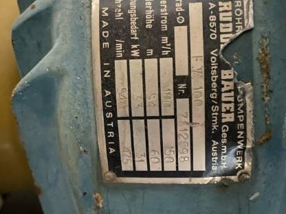 Bild 5:5x Bauer Beregnungspumpe FV 100