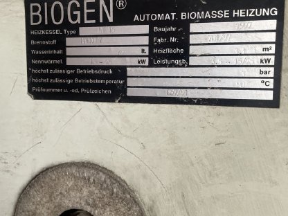 Hackschnitzel Heizung Biogen 25 KW