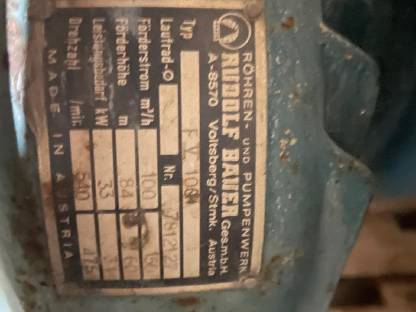 Bild 7:5x Bauer Beregnungspumpe FV 100