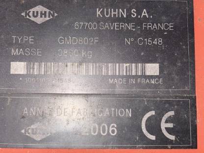 Bild 5:Kuhn Frontmähwerk GMD 802 F