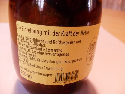 Bild 2:Die Einreibung mit der Kraft der Natur 400 ml