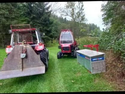 Bild 2:Seilwindenarbeiten im Forst