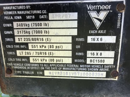 Bild 6:Vermeer BC 1500 Holzschredder