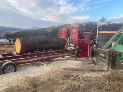 Bild 2:Biete Mobilen Lohnschitt Mobiles Sägewerk Blockbandsäge