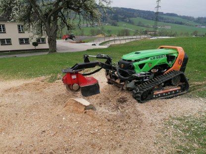 Bild 6:Böschungen und Forstmulchen, Wurzelstockfräsen