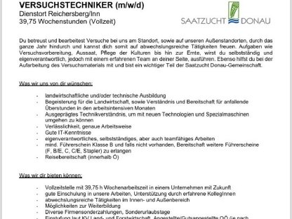 Versuchstechniker gesucht