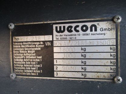 Bild 3:Tandem Anhänger Wecon gebraucht