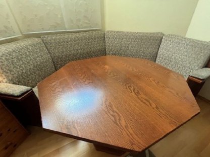 Bild 2:Esszimmer/Wohnzimmer - Sitzbank gepolstert mit Tisch massiv