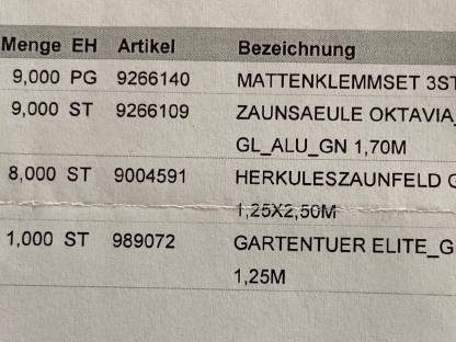 Gartenzaun wie am Foto beschrieben