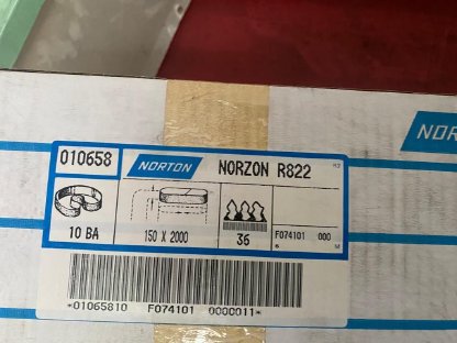 10 Stück Norton Schleifbänder 150 x 2000 Korn 36