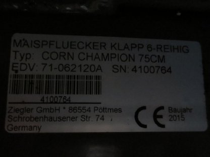 Ziegler Maispflückvorsatz Corn Champion R6