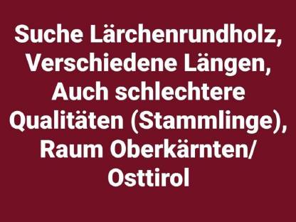 Suche Laubholz und Lärchenrundholz