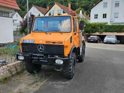 Unimog 424 1200 mit Palfinger Kran