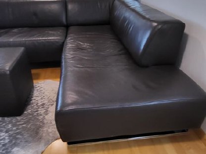 Bild 6:Echt Ledercouch mit Hocker
