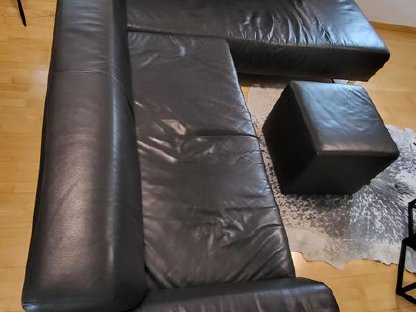 Bild 7:Echt Ledercouch mit Hocker